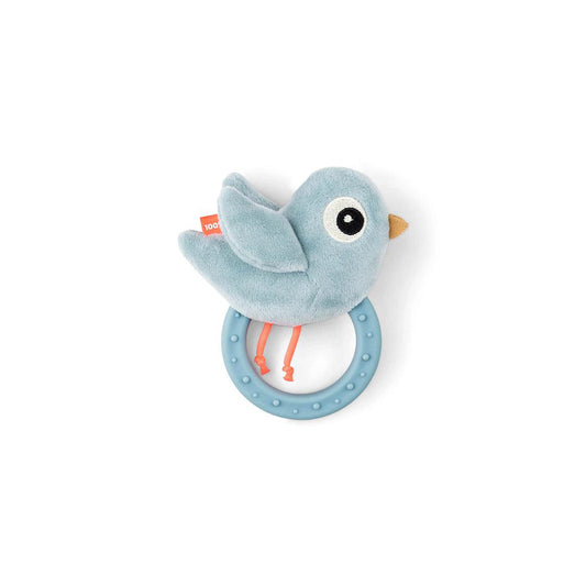 Done by Deer Sensory Rattle With Teether  - Blue - Birdee